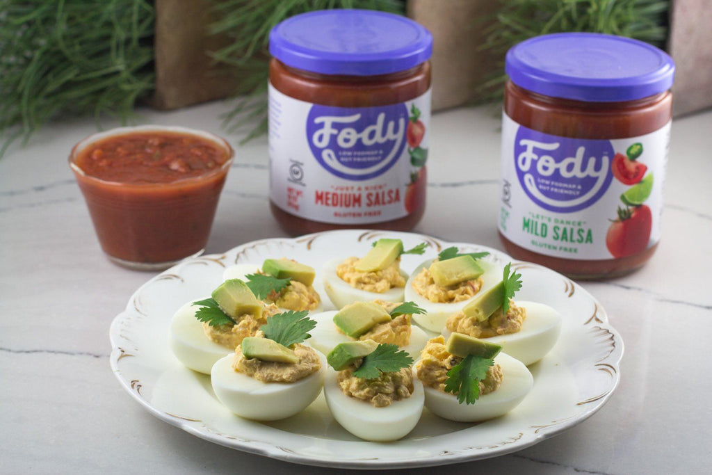 Fody's Low FODMAP Deviled Eggs with Salsa Avocado