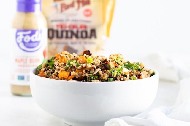 Low FODMAP Quinoa Salad With Kale & Sweet Potato