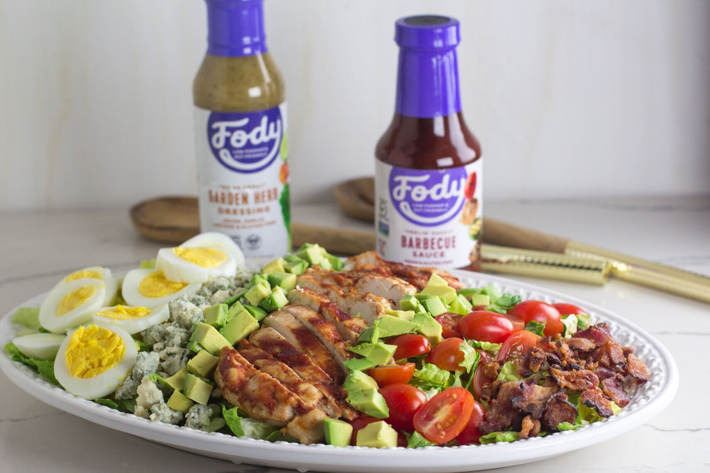 Fody's Low FODMAP Chicken Cobb Salad with BBQ Sauce