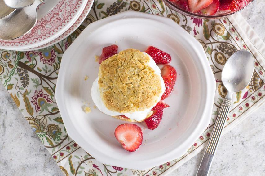 Low FODMAP, Gluten-Free Strawberry Shortcake with Cornmeal Biscuits